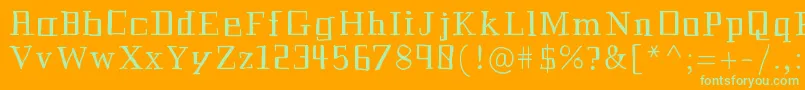 フォントHistorian – オレンジの背景に緑のフォント