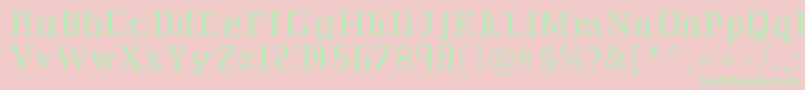 フォントHistorian – ピンクの背景に緑の文字