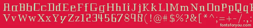 フォントHistorian – 赤い背景に緑の文字