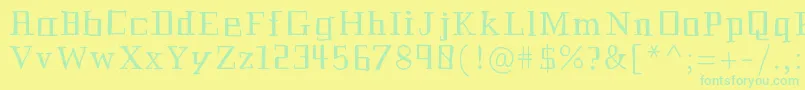 フォントHistorian – 黄色い背景に緑の文字