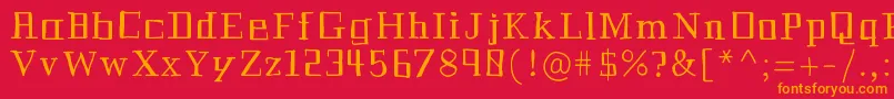 フォントHistorian – 赤い背景にオレンジの文字
