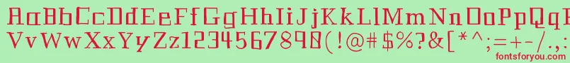 フォントHistorian – 赤い文字の緑の背景