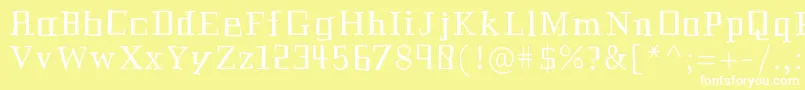 Historian-fontti – valkoiset fontit keltaisella taustalla