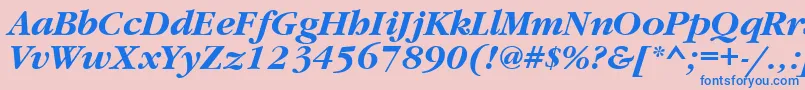 GaramondattBolditalic Font – Blue Fonts on Pink Background