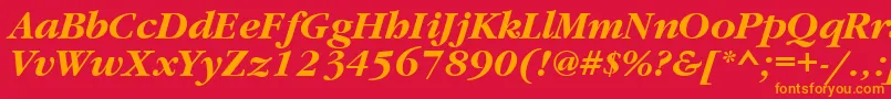 フォントGaramondattBolditalic – 赤い背景にオレンジの文字