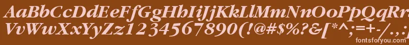 GaramondattBolditalic Font – Pink Fonts on Brown Background