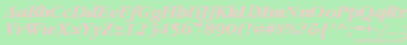 GaramondattBolditalic Font – Pink Fonts on Green Background