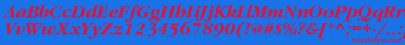 GaramondattBolditalic Font – Red Fonts on Blue Background