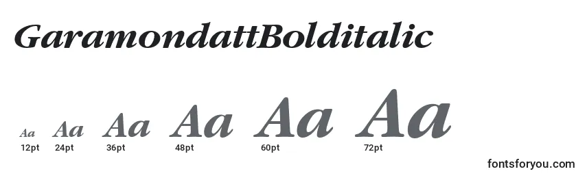 GaramondattBolditalic Font Sizes