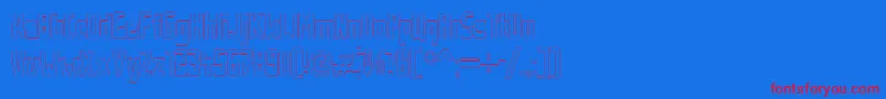 StahlbetontraegerOutline-Schriftart – Rote Schriften auf blauem Hintergrund