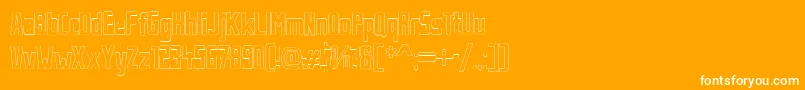 StahlbetontraegerOutline-Schriftart – Weiße Schriften auf orangefarbenem Hintergrund