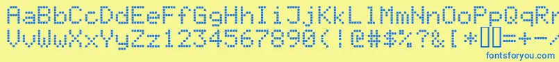 Czcionka Register – niebieskie czcionki na żółtym tle