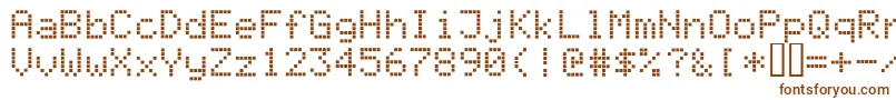 Register-fontti – ruskeat fontit valkoisella taustalla