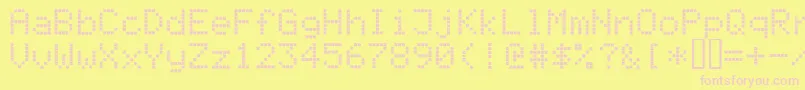 Czcionka Register – różowe czcionki na żółtym tle