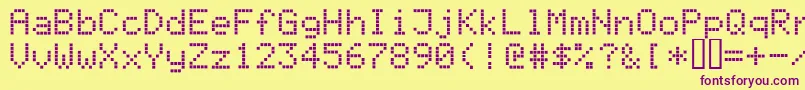 フォントRegister – 紫色のフォント、黄色の背景