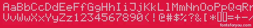 Fonte Register – fontes brancas em um fundo vermelho