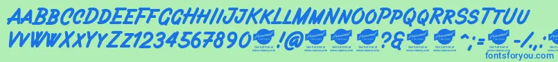 Filbertbrushcapsdemo Font – Blue Fonts on Green Background