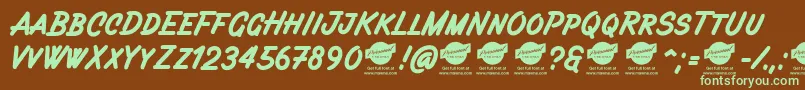 Filbertbrushcapsdemo Font – Green Fonts on Brown Background