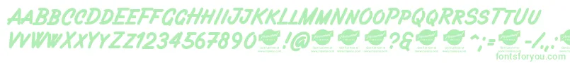 Filbertbrushcapsdemo Font – Green Fonts on White Background