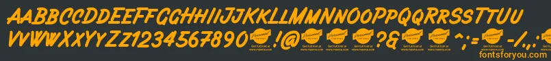 Filbertbrushcapsdemo Font – Orange Fonts on Black Background