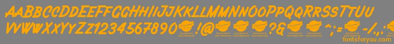 Filbertbrushcapsdemo Font – Orange Fonts on Gray Background