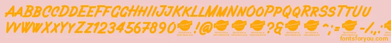 Filbertbrushcapsdemo Font – Orange Fonts on Pink Background