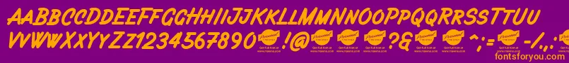 Filbertbrushcapsdemo Font – Orange Fonts on Purple Background