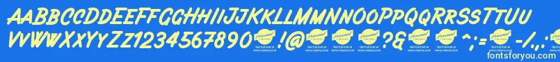 Filbertbrushcapsdemo Font – Yellow Fonts on Blue Background