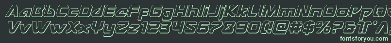 Usangel3Dital-fontti – vihreät fontit mustalla taustalla