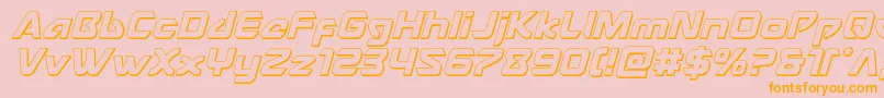 Usangel3Dital-Schriftart – Orangefarbene Schriften auf rosa Hintergrund