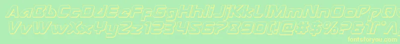 Usangel3Dital Font – Yellow Fonts on Green Background