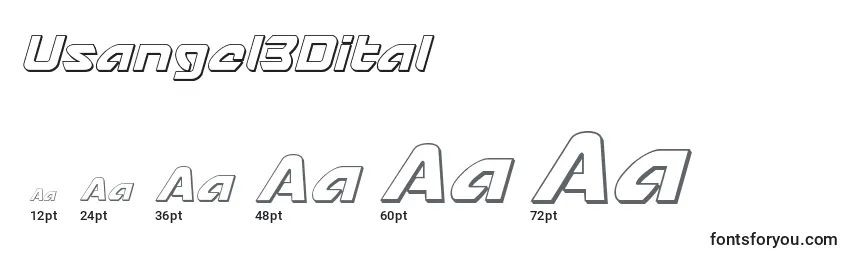 Размеры шрифта Usangel3Dital