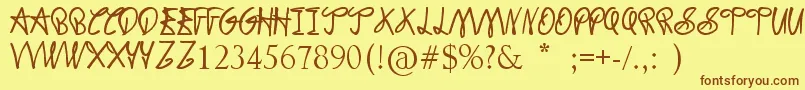DodgerGear Font – Brown Fonts on Yellow Background