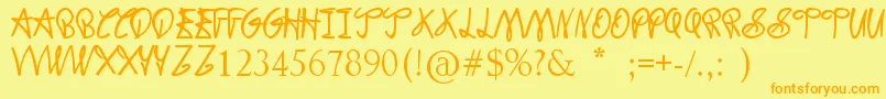 DodgerGear Font – Orange Fonts on Yellow Background