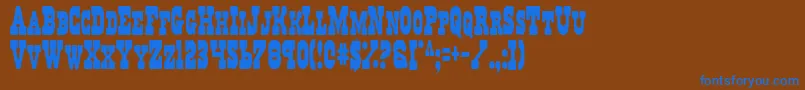 RegulatorsCondensed Font – Blue Fonts on Brown Background