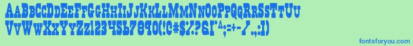 RegulatorsCondensed Font – Blue Fonts on Green Background