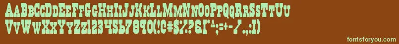 RegulatorsCondensed Font – Green Fonts on Brown Background