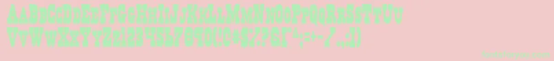 RegulatorsCondensed Font – Green Fonts on Pink Background