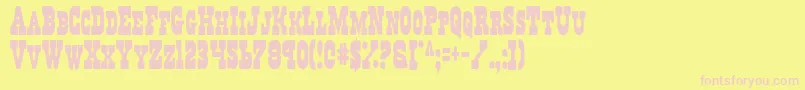 RegulatorsCondensed Font – Pink Fonts on Yellow Background