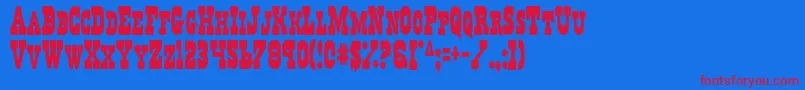 RegulatorsCondensed Font – Red Fonts on Blue Background