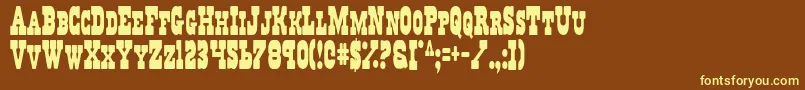 RegulatorsCondensed Font – Yellow Fonts on Brown Background