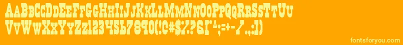 RegulatorsCondensed Font – Yellow Fonts on Orange Background