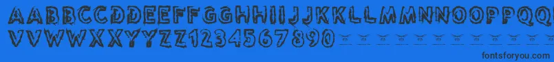 Reasontoseeevil Font – Black Fonts on Blue Background