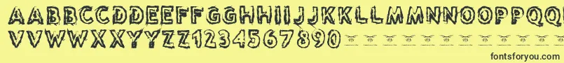 Reasontoseeevil Font – Black Fonts on Yellow Background