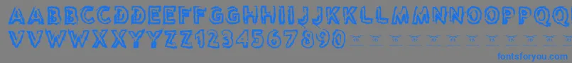 フォントReasontoseeevil – 灰色の背景に青い文字