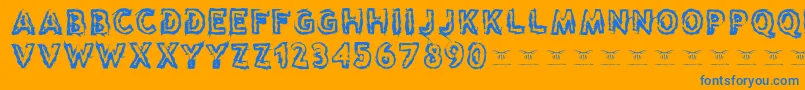 Reasontoseeevil Font – Blue Fonts on Orange Background