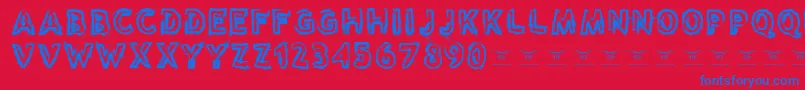 Reasontoseeevil Font – Blue Fonts on Red Background