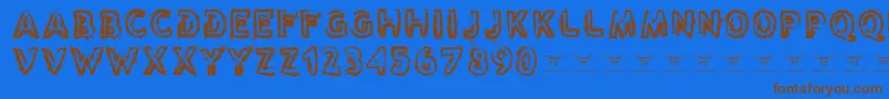 Reasontoseeevil Font – Brown Fonts on Blue Background