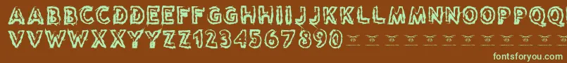 Reasontoseeevil Font – Green Fonts on Brown Background