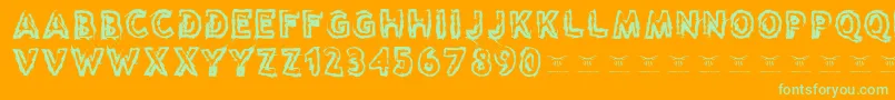 Reasontoseeevil Font – Green Fonts on Orange Background